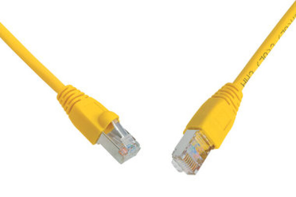 Solarix C5E-315YE-5MB propojovací RJ45/RJ45, SF/UTP, kat. 5E, PVC, 5m, žlutý