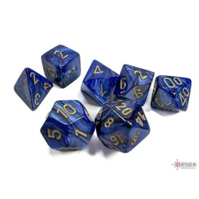 Sada kostek Scarab Royal Blue/Gold Polyhedral - 7 kusů CHX27427