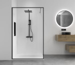 CERANO - Sprchový nástěnný sloup Elma - termostatická sprchová baterie - černá matná CER-424327