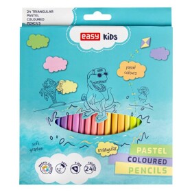 Trojhranné pastelky Easy Kids 24 ks pastelové barvy