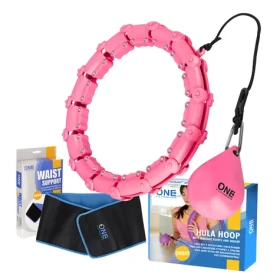 One Fitness OHA02 Sada masážní hula hoop se závažím a zeštíhlujícího pásu BR160 růžová (5907695552928)