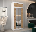 Šatní skříň Abi T1 s nástavcem Barva korpusu: Bílá, Rozměry: 250 cm, Dveře: Dub artisan