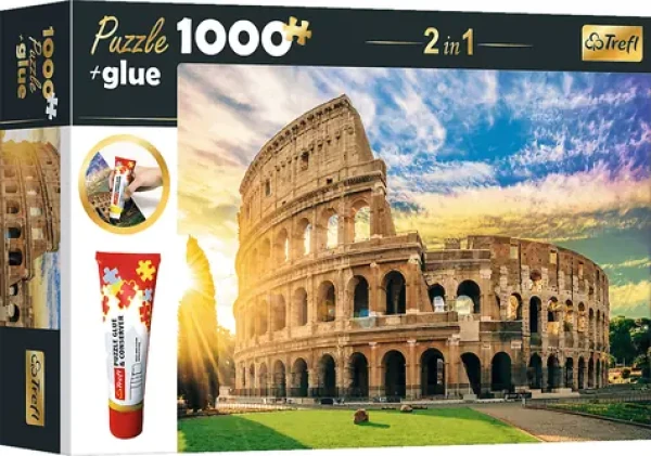 Trefl - Puzzle - 2v1 Amfiteátr Fláviům, Řím, Itálie s lepidlem