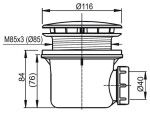 RAVAK - Odtokové systémy Vaničkový sifon Standard 90 X01314