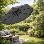 Velký zahradní slunečník s naklápěním - 300 cm béžová