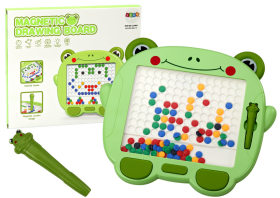 Mamido Magnetická tabule žabka s korálky zelená
