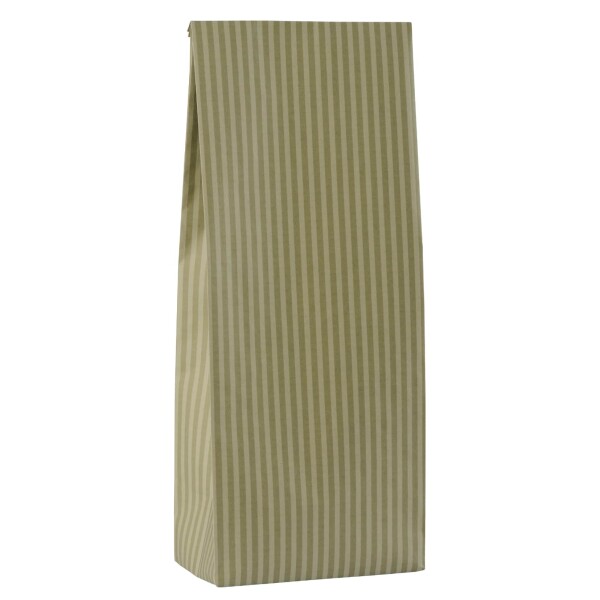 Ib Laursen Papírový sáček Moss green stripes 30,5 cm – set 5 ks, zelená barva