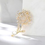 Exkluzivní brož Swarovski Elements Daisy - design sedmikrásky, Zlatá