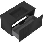 MEXEN/S - Rivel koupelnová skříňka 90 cm s umyvadlem Otis, 1 šuplík, reliéf , černá mat 91A20-09047-1-BF71-W18M71