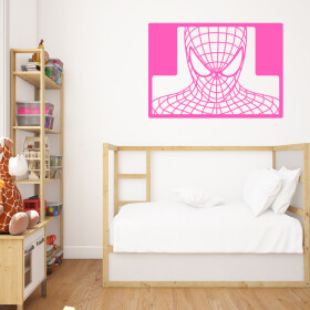 Samolepka Spiderman portrét Barva: růžová, Velikost: 40 x 28 cm