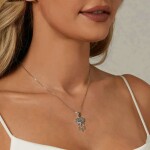 Stříbrný dvojitý náhrdelník Cristy 1 ct MOISSANITE + CERTIFIKÁT, Stříbrná 40 cm + 5 cm (prodloužení) certifikát GRA, hadřík na čištění stříbra, dárková krabička