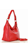Dámská přírodní kožená taška model UNI červená