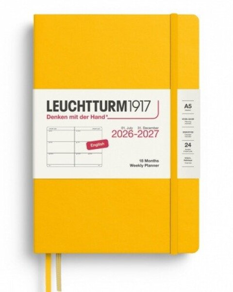 Týdenní plánovač Sunflower, Weekly Planner Medium A5 2027, 18měs., anglicky