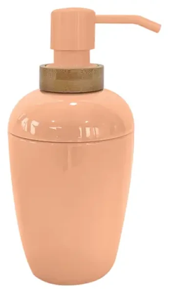 MSV OSLO dávkovač mýdla broskvový / plast, bambus / 430 ml