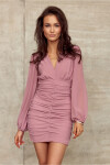 Dámské šaty SUK0394 starorůžová - Roco Fashion 36