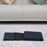 Taburet s úložným prostorem, černá manšestrová látka