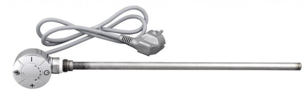 AQUALINE - Elektrická topná tyč s termostatem, rovný kabel, 300 W, chrom LT67443