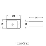 CERANO - Umývátko keramické Pulo - závěsné pravé - bílá lesklá - 37x25 CER-680374
