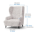 Bielastické potahy VITTORIA smetanová křeslo ušák (š. 60 - 110 cm)