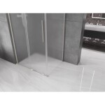 MEXEN/S - Velar L sprchový kout, posuvné dveře 120 x 110, dekor, nikl kartáčovaný 871-120-110-33-97