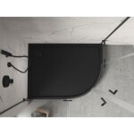 MEXEN - Flow+ Sprchová vanička čtvrtkruh asymetrická levá 100 x 90, černá mat 46Q709010LH