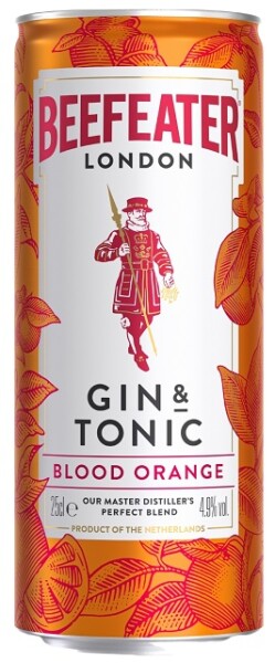 Beefeater Blood Orange & Tonic 4,9% 0,25 l (plech)