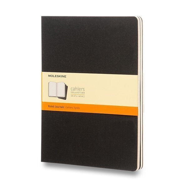 Sešity Moleskine Cahier, XL, linkované, 3 ks - černý