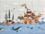 ViSSEVASSE Dětské puzzle Noah's ark 42 dílků, modrá barva, papír