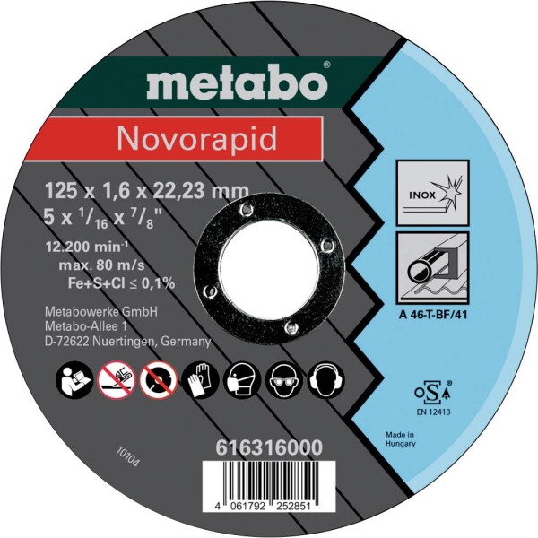 Metabo 616316000 Řezný kotouč 125 mm 25 ks list