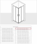 Erga Tucson, sprchový kout s posuvnými dveřmi 80(dveře) x 80(stěna) x 190 cm, 6mm čiré sklo, chromový profil, ERG-S02-TUCSON-D080D080-CL-CR