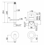 PAFFONI - Light Umyvadlová baterie pod omítku s tělesem, 2-otvorová instalace, nerez LIG007ST70