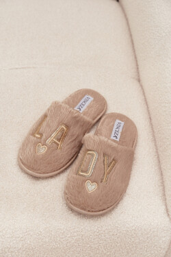 Dámské pantofle s kožíškem LADY Vinceza – béžové Velikost: 37