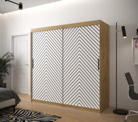 Šatní skříň Abi Jodelka 1 Barva korpusu: Dub artisan, Rozměry: 200 cm, Dveře: Bílá mat