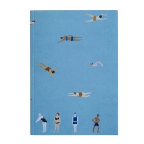 Fine Little Day Linkovaný notes Swimmers by Elisabeth Dunker A5, modrá barva, papír