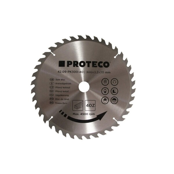 Kotouč pilový SK plátky 300 x 3,2 x 30 mm 40 zubů. + redukce Proteco