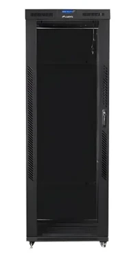 Lanberg FF01 19" 42U 800x800 černá / Stojanový rozvaděč / Skleněné dveře / LCD panel / 1200 kg (FF01-8842-12BL)