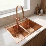 REA - Ocelový dřez Toby BRUSH COPPER bez kuchyňské baterie ZLE-06416