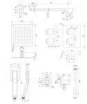 OMNIRES - SLIDE termostatický podomítkový sprchový systém grafit /GR/ SYSSL11GR