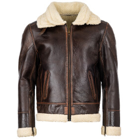 Pánská Kožená Bunda BomberFur D’vine Brixton Hnědá Velikost: XS