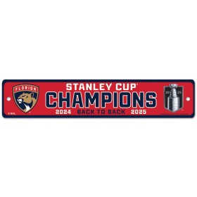 Fanatics Cedule Florida Panthers NHL 2025 Stanley Cup Champions 3.75" x 19" Street Sign