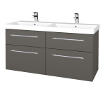 Dřevojas - Umyvadlová skříňka Q MAX SZZ4 120 - N06 Lava / Úchytka T02 / N06 Lava 332327B