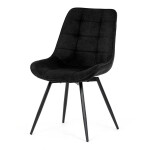 Židle jídelní, černá látka, černý kov, otočný mechanismus 90°/90° (L/P) - funkce reset