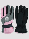 Dívčí lyžařské rukavice Noviti RN054 květiny 18 cm