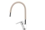 NOVASERVIS - Dřezová baterie s béžovým flexi ramenem Metalia 54, chrom 54014F,0BE