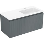 MEXEN/S - Rivel koupelnová skříňka 100 cm s umyvadlem Otis pravá, 1S, 1D, reliéf, grafit/bílá mat 91A23-10047-3-BBFF66-W18P01
