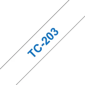 Brother TC-203 / Páska pro tiskárnu štítků / 12 mm / 7,7 m / modrý tisk na bílém podkladu / laminovaná (TC203)