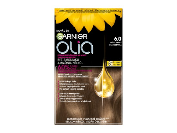 Garnier Olia permanentní barva na vlasy 6.0 Světle hnědá, 60+60+54ml