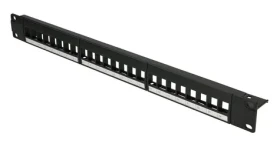 Extralink Patch panel 24 port UTP / Patch panel / 19" / 1U / černý (EX.9656)