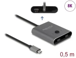 Delock USB-C Switch 2:1 šedá / Přepínač / bidirekcionální / 10 Gbps / 8K 144Hz / PD 100W (11500)
