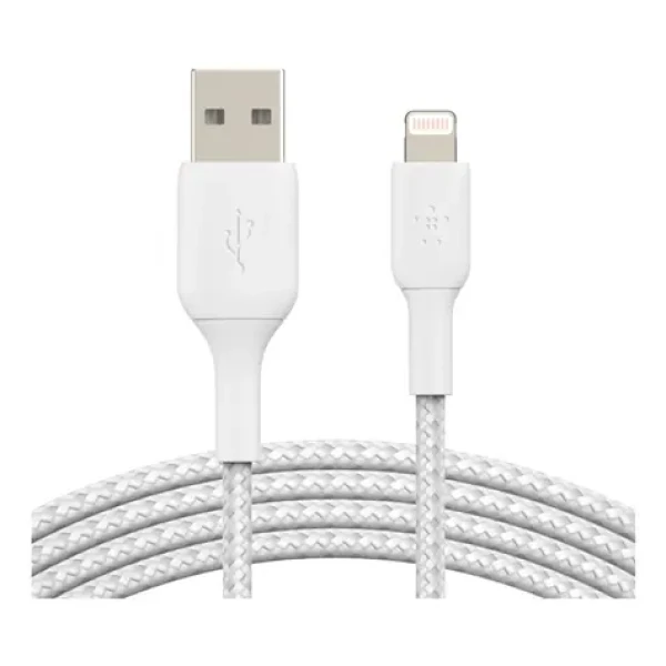 Belkin BOOST CHARGE kabel opletený USB-A na Lightning bílá / 1m (CAA002bt1MWH)